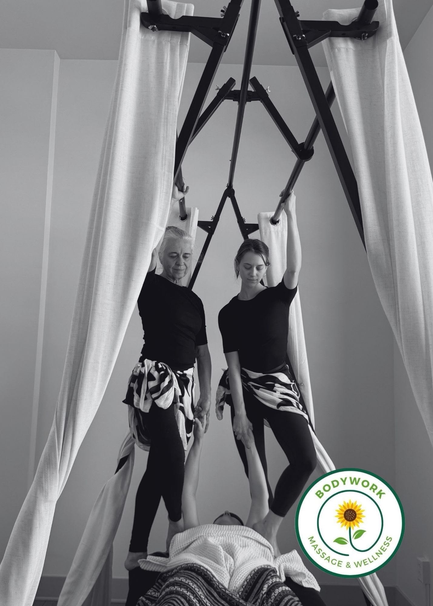Aerial bodywork with fabric